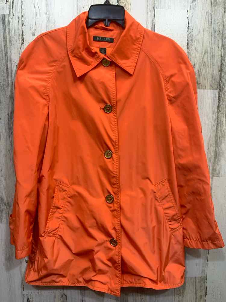 PRE-OWNED Ralph Lauren JACKETS / COATS Size M Orange NYLON RAIN JACKET Raincoat/