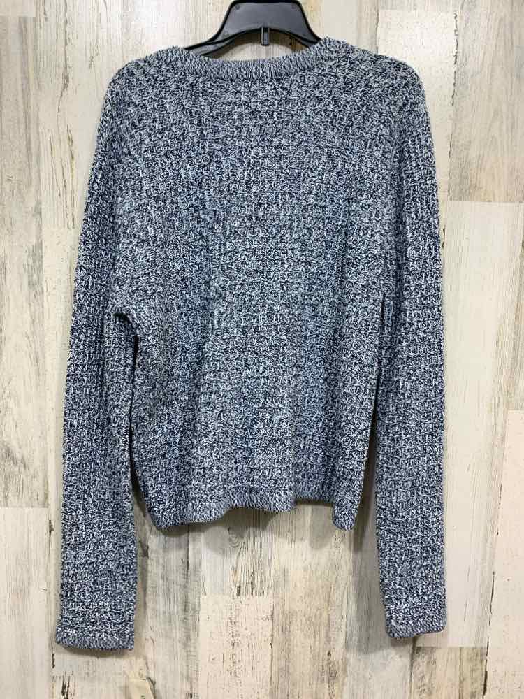 NWT ON 34TH Size M WHT/NVY/BLU WAFFLE KNIT LONG SLEEVES/MARLED BUTTON  Cardigan