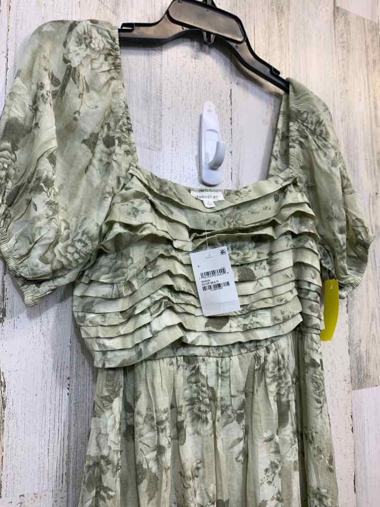NWT OLIVE SKY Dresses and Skirts Size L OLIVE/WHITE Floral MAXI Dress
