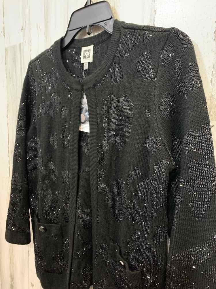 ANNE KLEIN Size M JACKETS / COATS Black LONG SLEEVES Jacket