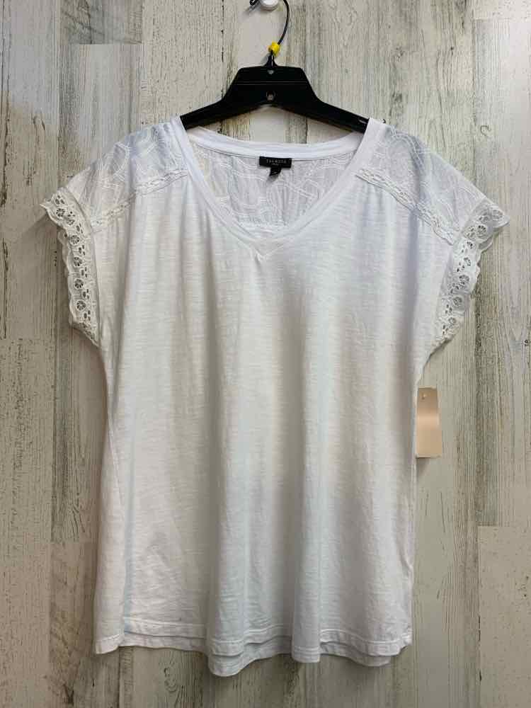 TALBOTS Tops Size M White Eyelet SHORT SLEEVES TOP