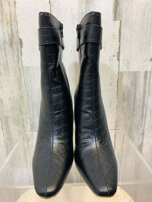 NWT JOURNEE COLLECTION SHOES Shoe Size 7.5 Black ALLIGATOR Boots ELAINE SLIM HEE