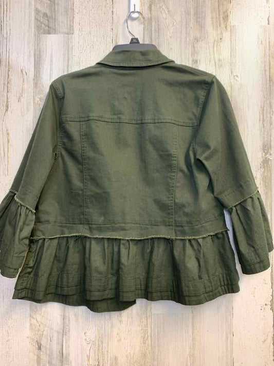 PRE-OWNED STYLE & CO Tops Size M ARMY GREEN LONG SLEEVES TOP