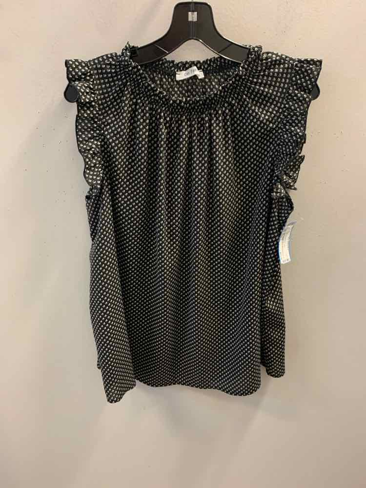 CES FEMME Tops Size L BLK/WHITE Floral TOP