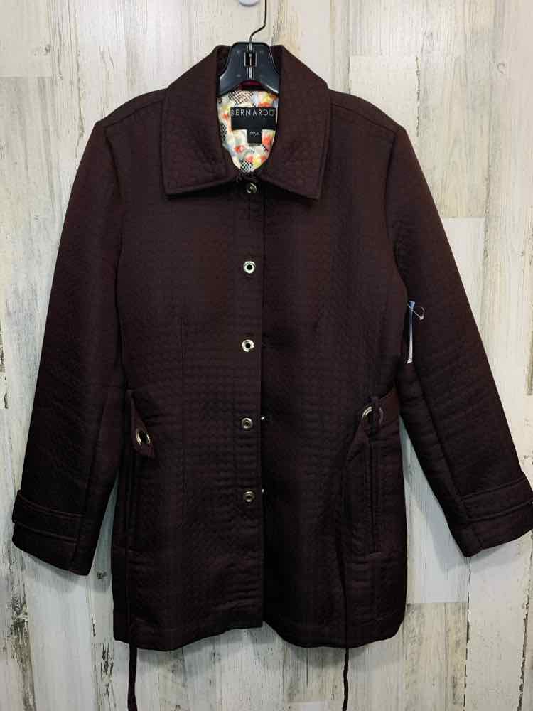 PRE-OWNED BERNARDO Size L JACKETS / COATS WINE CIRCLES LONG SLEEVE BUTTON UP