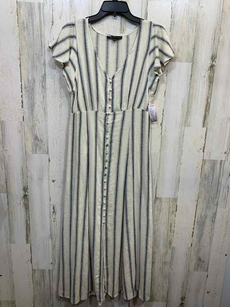 PRE-OWNED JANE & DELANCEY Dresses Size XS CRM/NAVY Stripe/BUTTO UP Dress