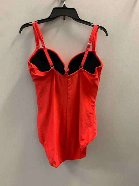LIZ CLAIBORNE Swimwear Size 16 Red SPAGHETTI STRAP Swimsuit