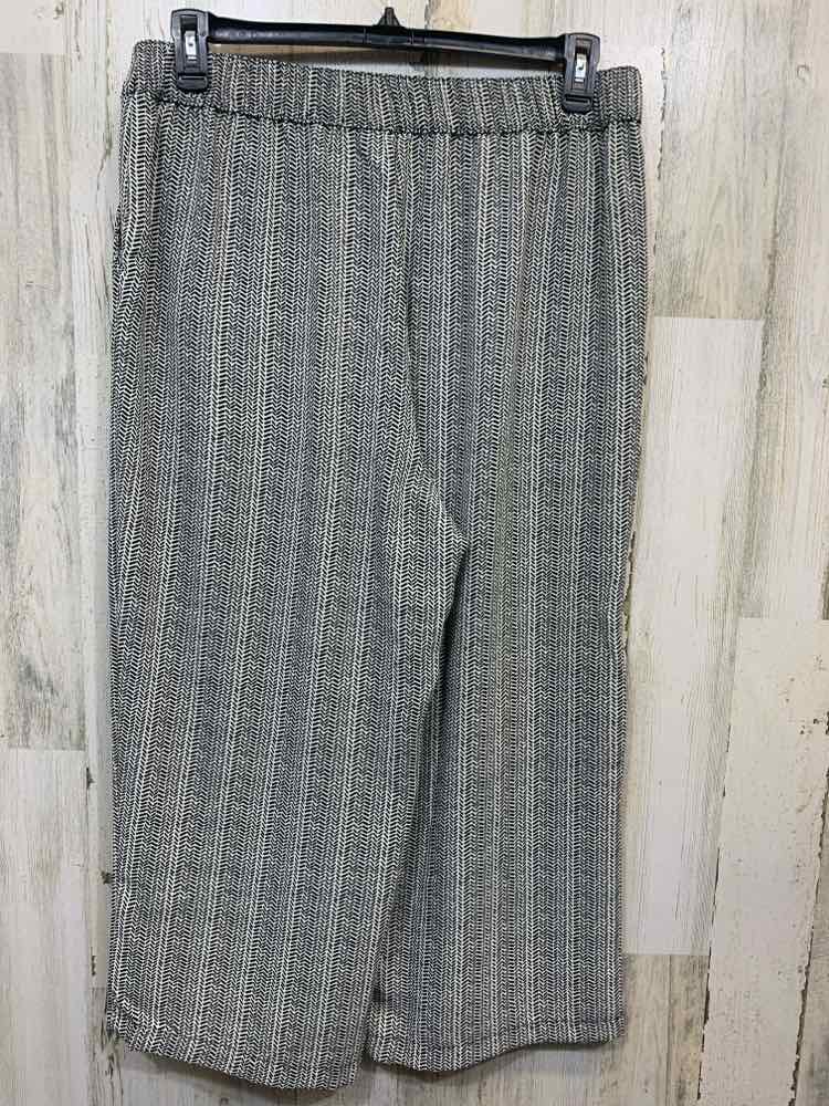 Size L CROFT & BARROW BOTTOMS BLK/WHT SPANDEX WIDE LEG Pants