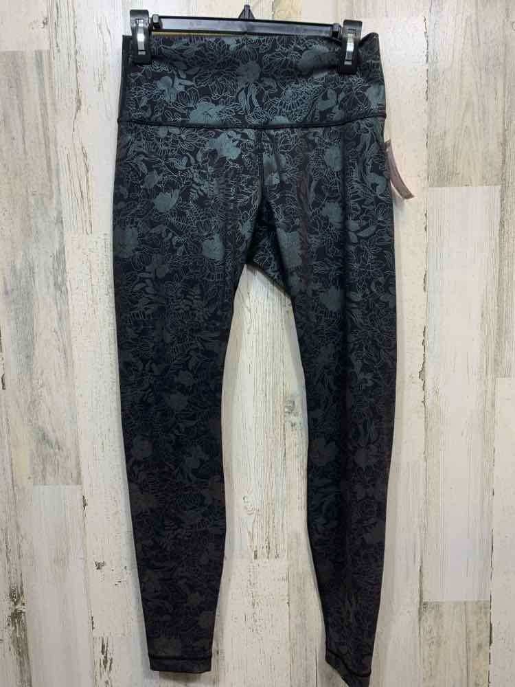 LULUMON 8 GRY/BLK Floral Activewear Bottom