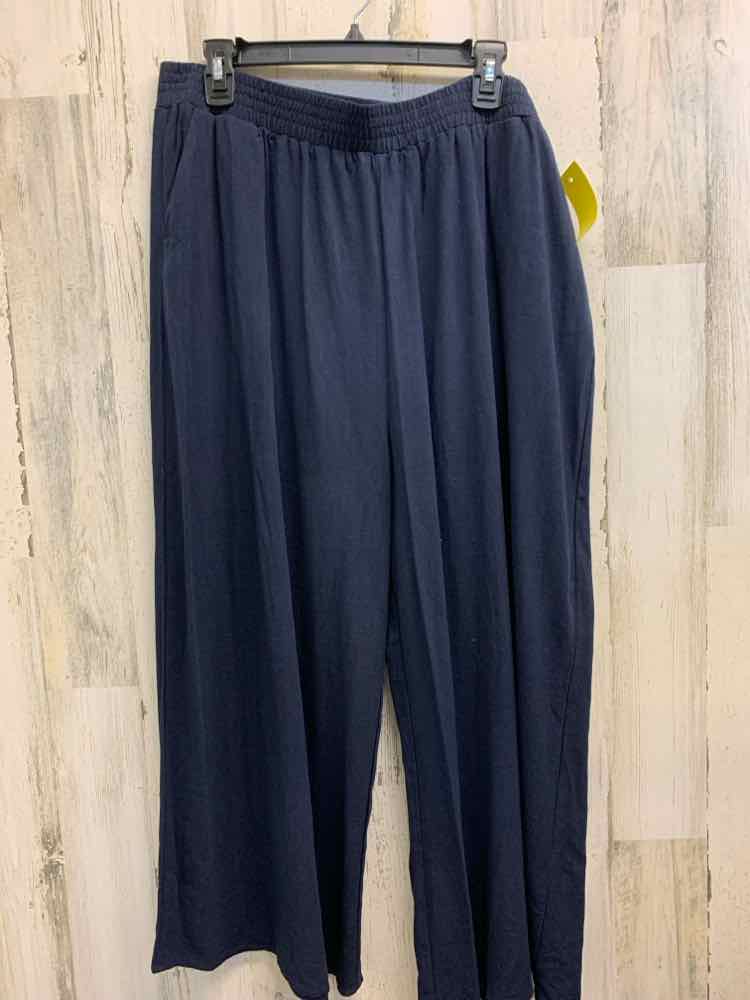 PRE-OWNED Size 2XL ANRABESS Home Decor NAVY BLUE Solid FLOWY Pants