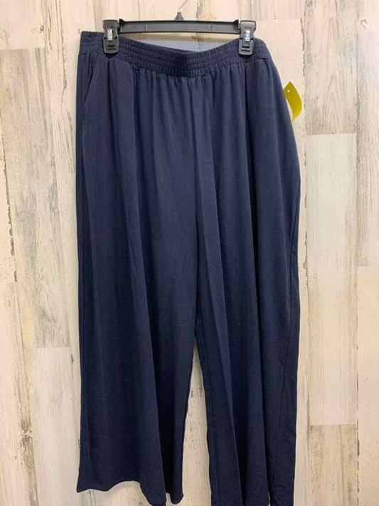 PRE-OWNED Size 2XL ANRABESS Home Decor NAVY BLUE Solid FLOWY Pants