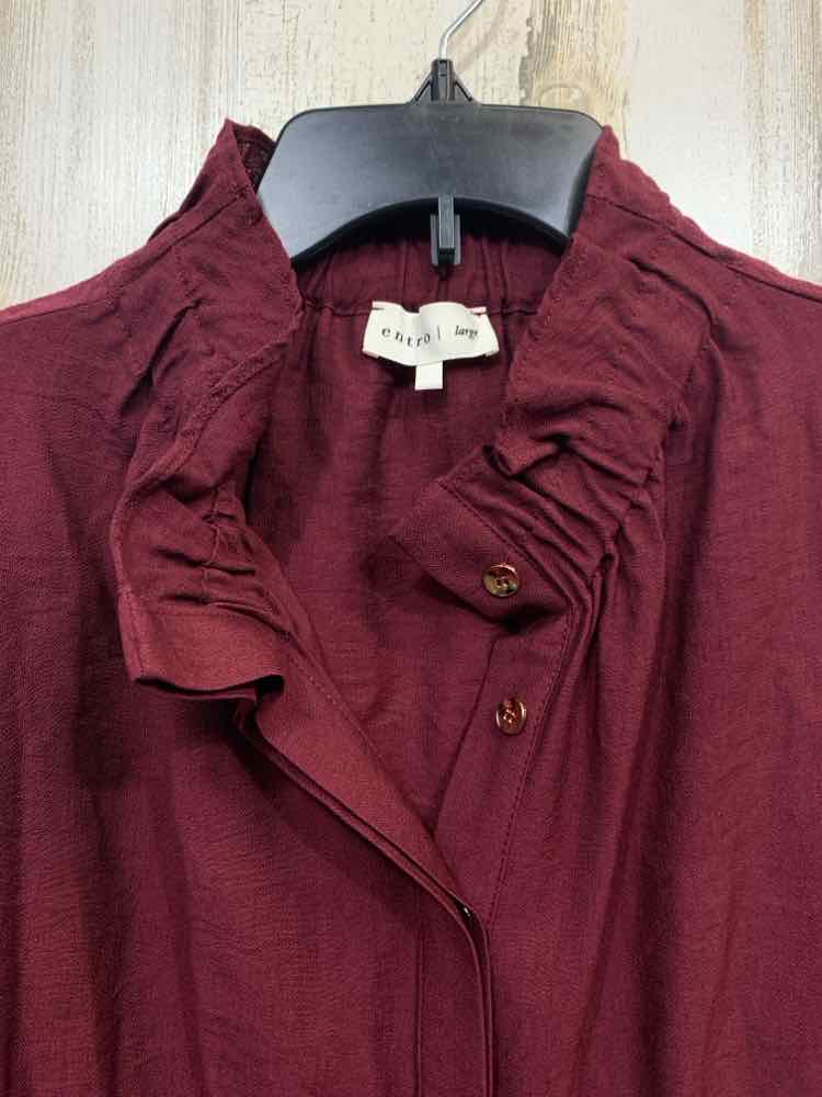 PRE-OWNED ENTRO Size L Tops WINE SLEEVELESS Blouse