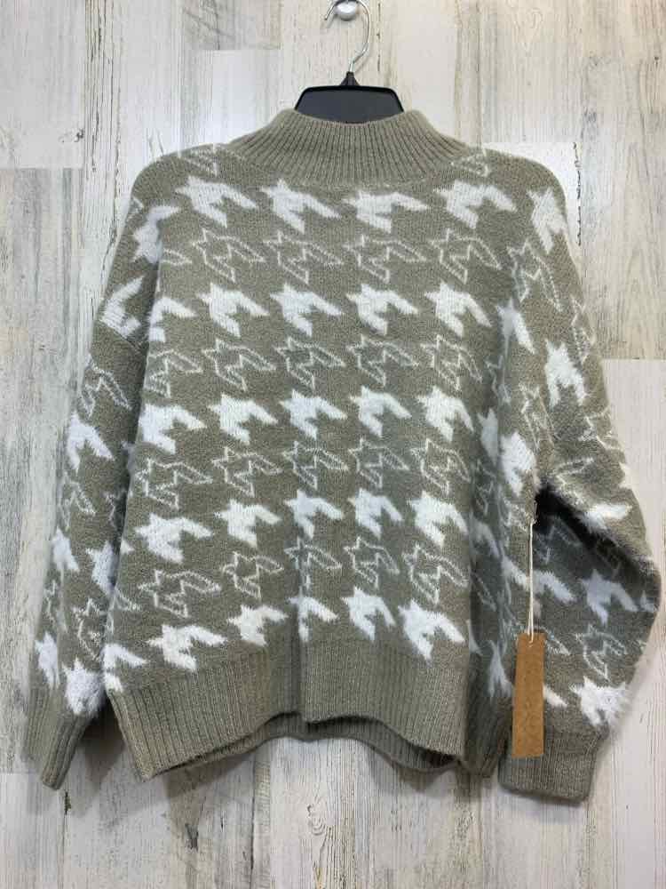 NWT DREAMERS Tops Size XS TAUPE/ CREAM Houndstooth SWEATER Sweater