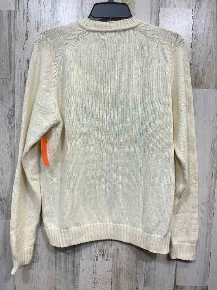 PRE-OWNED ST. JOHNS BAY Size M Cream LONG SLEEVES VINTAGE KNIT CREWNECK SWEATER