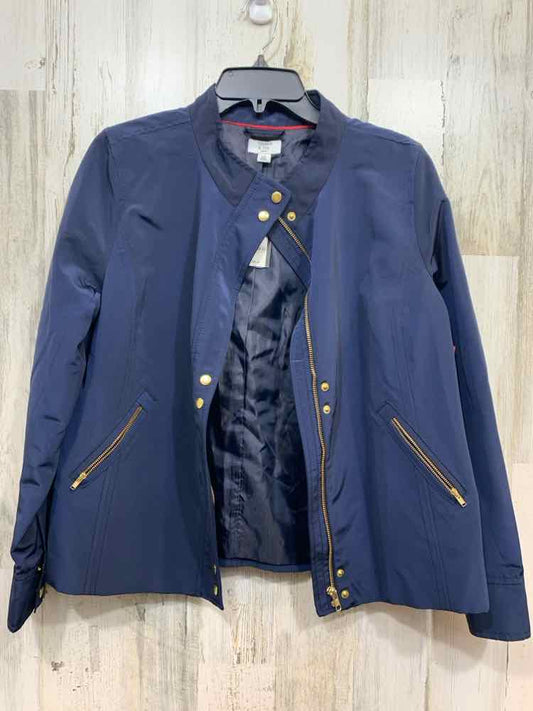 PRE-OWNED CROWN & IVY Tops Size PM NAVY BLUE Jacket
