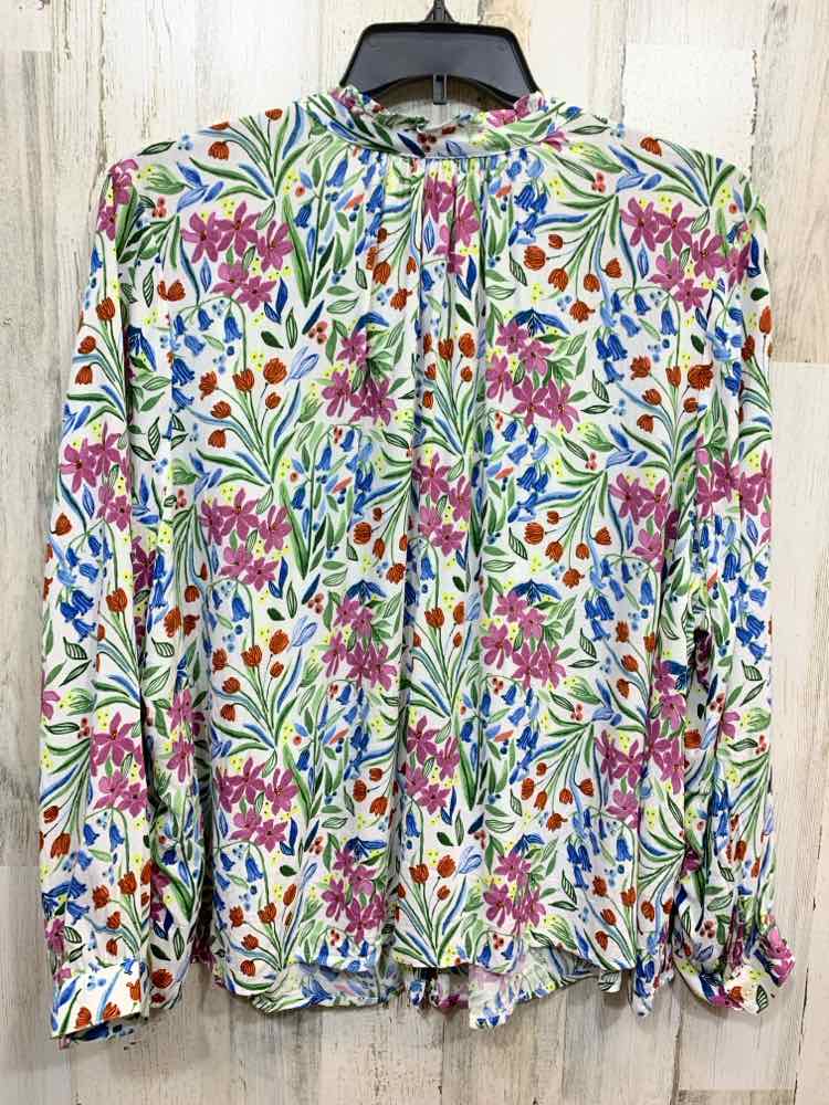 NWT STYLE & CO Tops Size 3X GRN/WHT/PNK Floral LONGSLEEVE Blouse