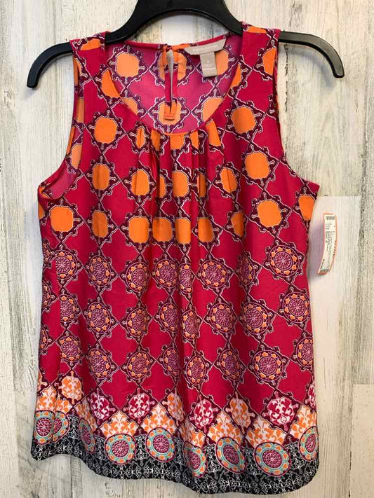 PRE-OWNED BANANA REPUBLIC Tops Size S MGNT/ORNG MANDALA SLEEVELESS TOP