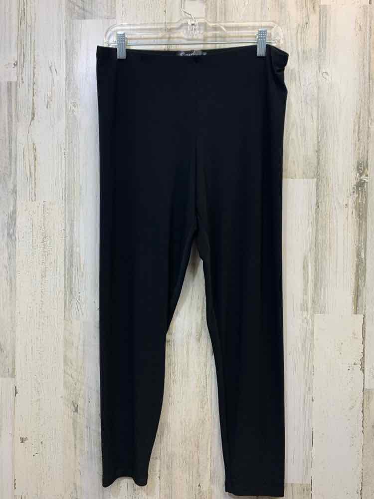 Size 12 SYMPLI BOTTOMS Black ELASTIC PLAIN SLIM LEG Pants
