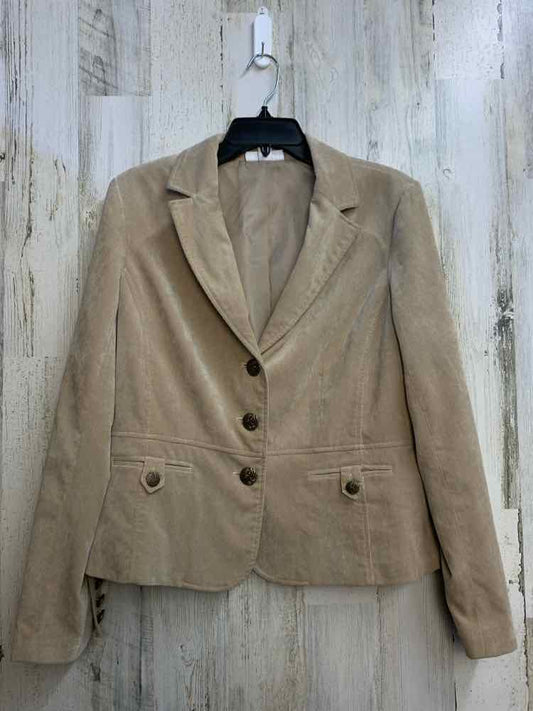 PRE-OWNED DRESSBARN Tops Size M Tan LONG SLEEVES TOP/CORDUROY BLAZER