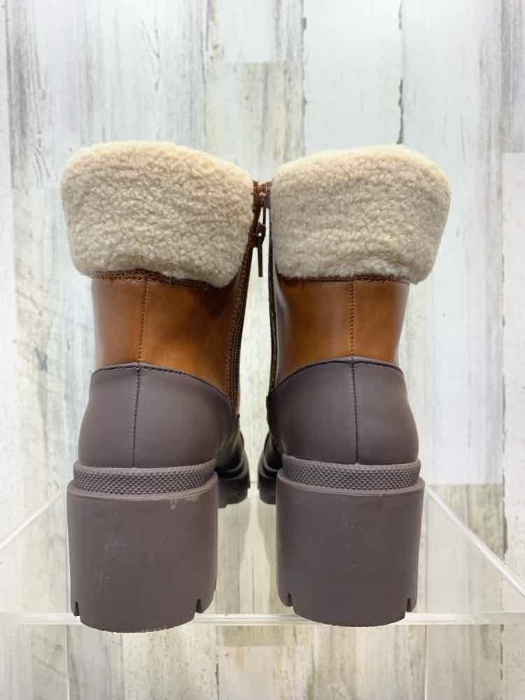 NWT MADDEN GIRL SHOES Shoe Size 7 BROWN/TAN RAIN BOOTS Boots/RAIN BOOT BLOCK HEE