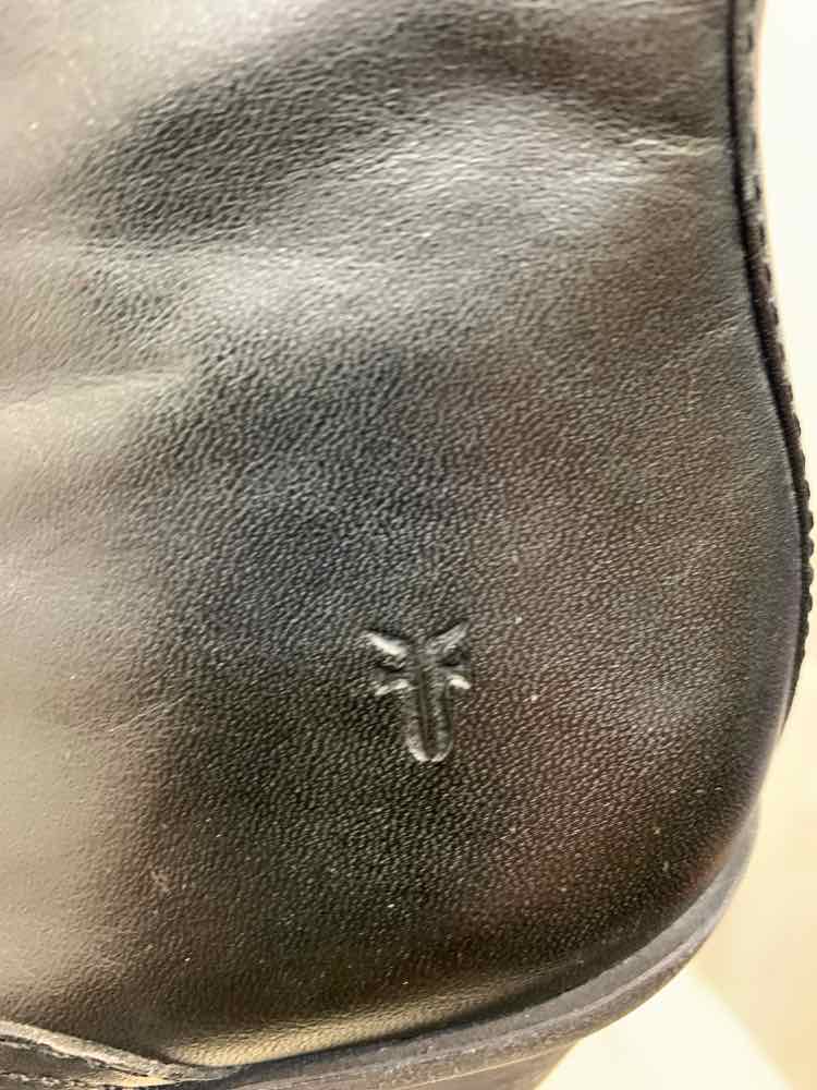 PRE-OWNED FRYE SHOES Shoe Size 8.5 Black Leather ANKLE BOOT Shoes