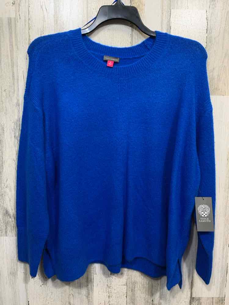 NWT VINCE CAMUTO Size 2X PLUS SIZES Blue RIB KNIT LONG SLEEVES SWEATER