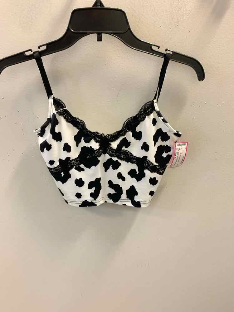 SHEIN Tops Size M BLK/WHT COW TOP