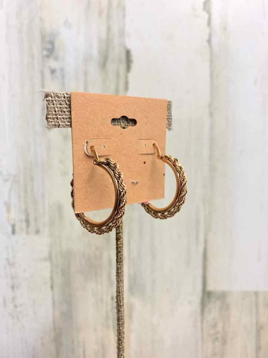 Earrings/BRAIDED GOLD HOOP EARRINGS.