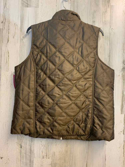 PRE-OWNED JANE ASHLEY Tops Size XL Olive QUILT VEST Vest/OLIVE QUILTED PATTERN V