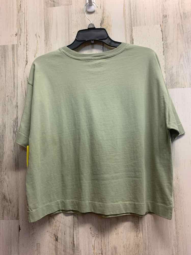 PRE-OWNED LOFT Tops Size M Olive CHEETAH CROP TOP Shirt/OLIVE CROP TOP W/ CHEETA