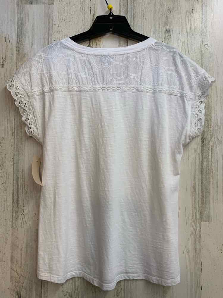 TALBOTS Tops Size M White Eyelet SHORT SLEEVES TOP