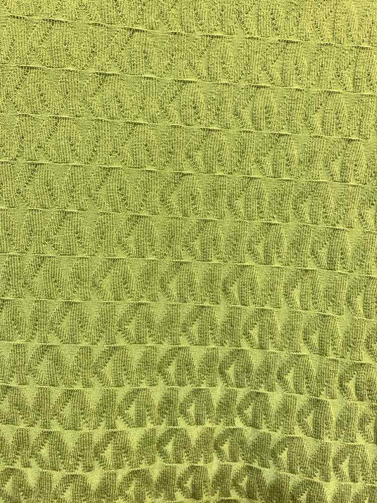 PRE-OWNED MICHAEL KORS/EMBOSSED CREW NECK  Size XS Olive SHORT SLEEVES Blouse