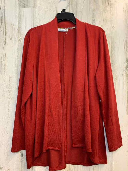 NWT 89TH&MADISON Tops Size XL BRICK Solid CARDIGAN Cardigan/BRICK COLORED LONG C