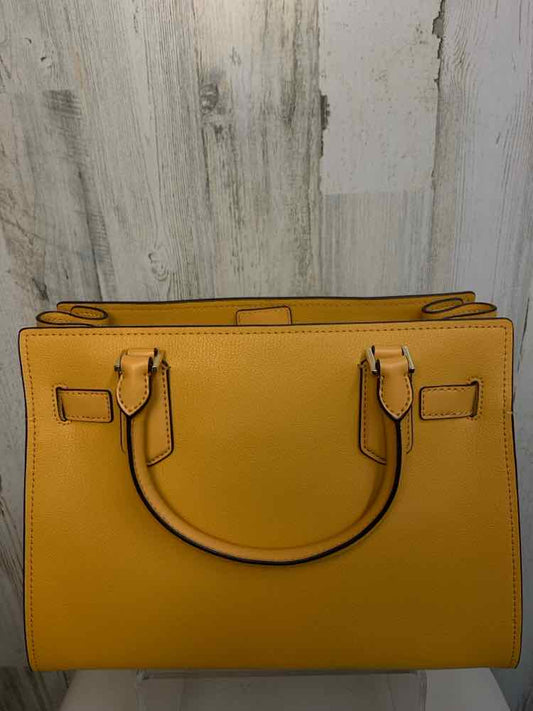 MICHAEL KORS Designer Handbags Mustard/HAMILTON SATCHEL W/LOCKET/KEY