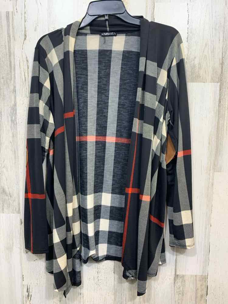 PRE-OWNED HEIMISH U.S.A Size One Size JACKETS / COATS BLK/RED/WHT Plaid Cardigan