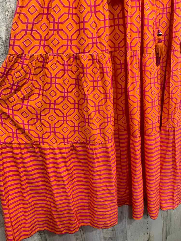 PRE-OWNED AVANTI Dresses and Skirts Size XL ORANGE/HOT PINK ABSTRACT Dress