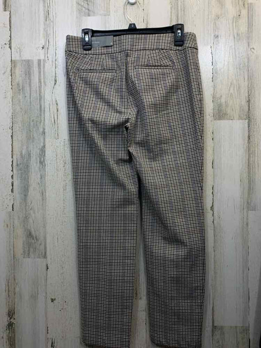 NWT Size 4 TALBOTS BOTTOMS TAN/BLK Plaid STRAIGHT LEG Pants