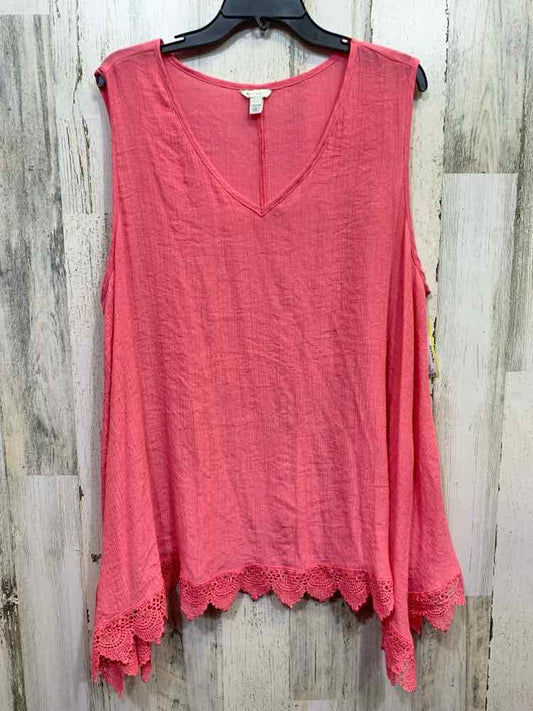 PRE-OWNED CATO PLUS SIZES Size 22/24W Pink TANK TOP Tank Top/PINK TANK TOP
