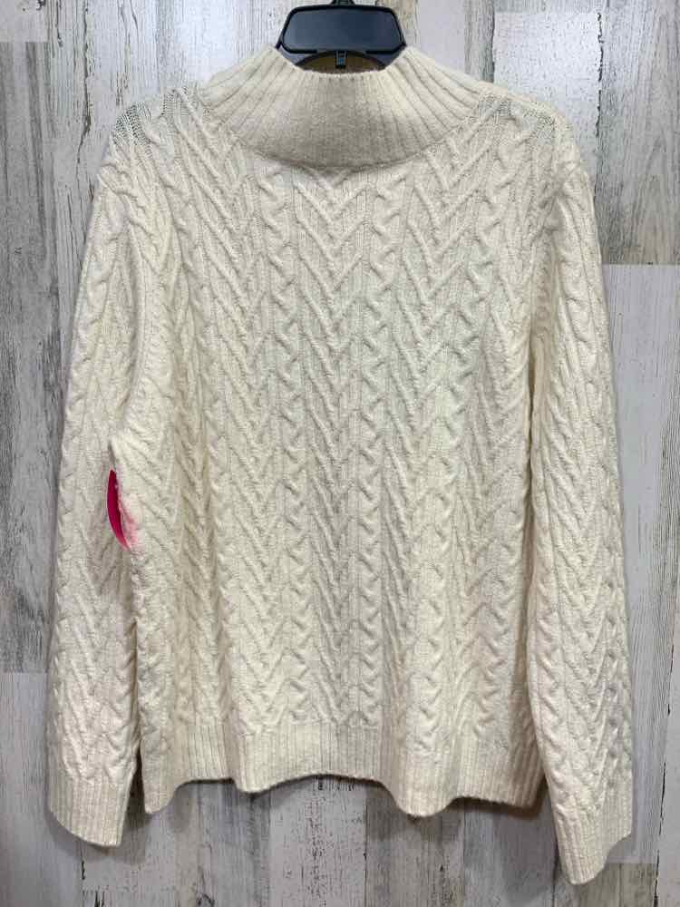 NWT ON 34TH Size XXL Tops CREAM CABLE KNIT LONG SLEEVES/CREW NECK SWEATER