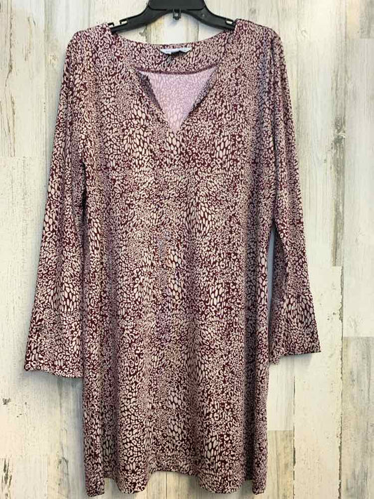PRE-OWNED LA MER LUXE Dresses and Skirts Size XL WHT/BURG ABSTRACT Dress