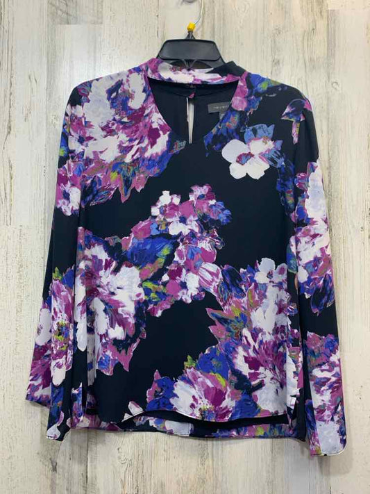 THE LIMITED Tops Size PM BLK/PUR Floral LONG SLEEVES TOP