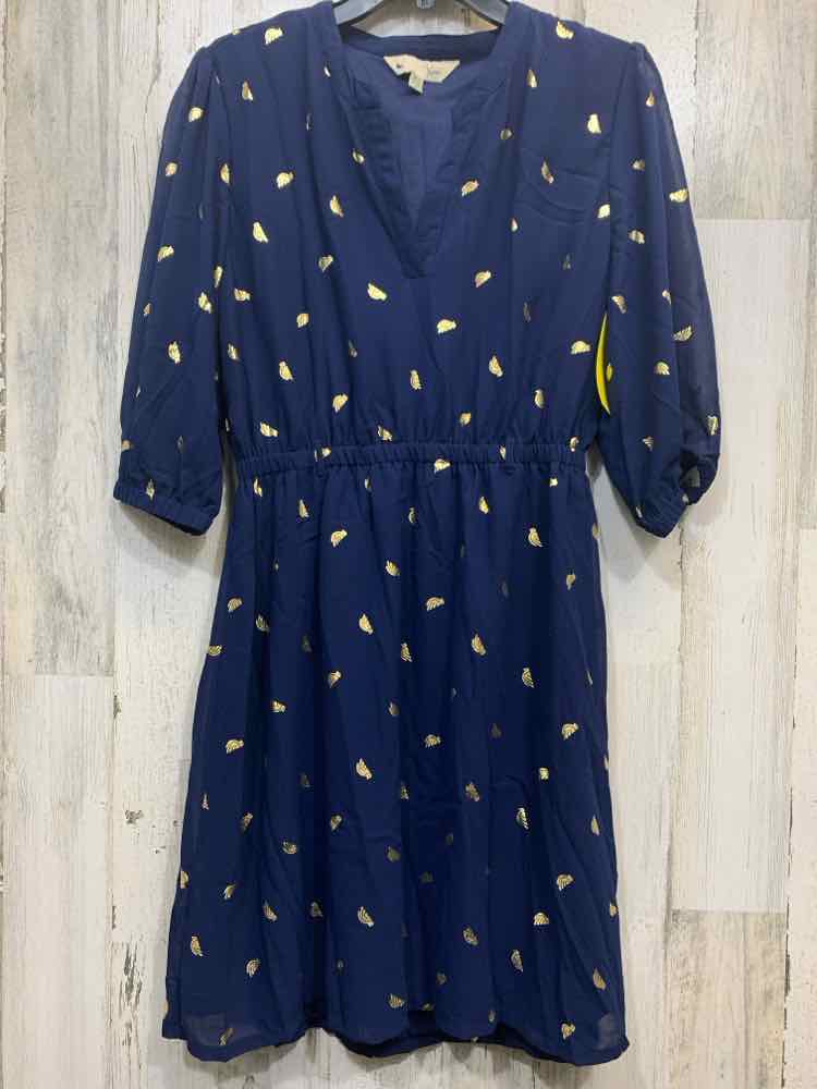 PRE-OWNED YUMI Dresses and Skirts Size M NAVY/GOLD BIRD BLOUSON Dress/NAVY/GOLD
