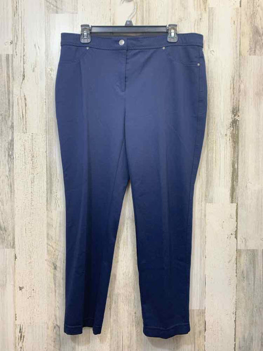 PRE-OWNED Size 2 CHICOS BOTTOMS NAVY BLUE Solid PANTS Pants/CASUAL NAVY BUISNESS
