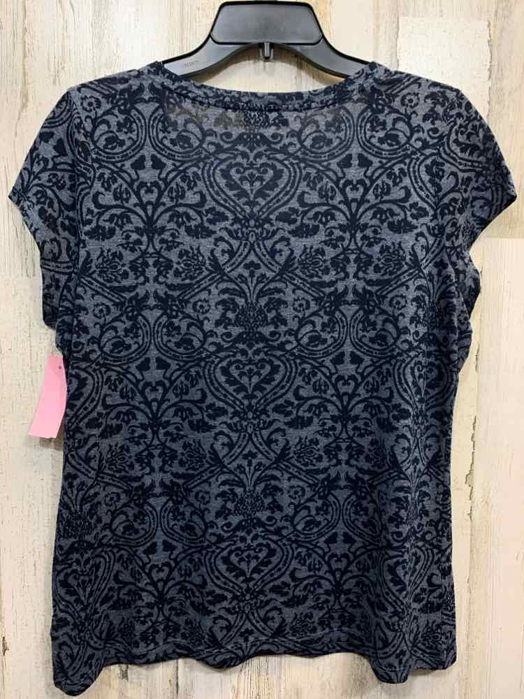 PRE-OWNED THE LIMITED Tops Size XL Navy Paisley SHORT SLEEVES Shirt/NAVY PAISLEY