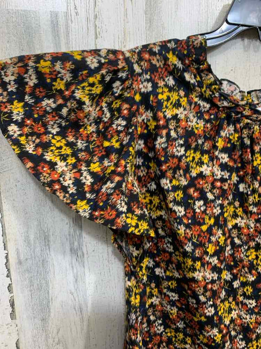 PRE-OWNED TIME AND TRUE/DITSY FLORAL FLUTTER SLEEVE RUFFLE NECK