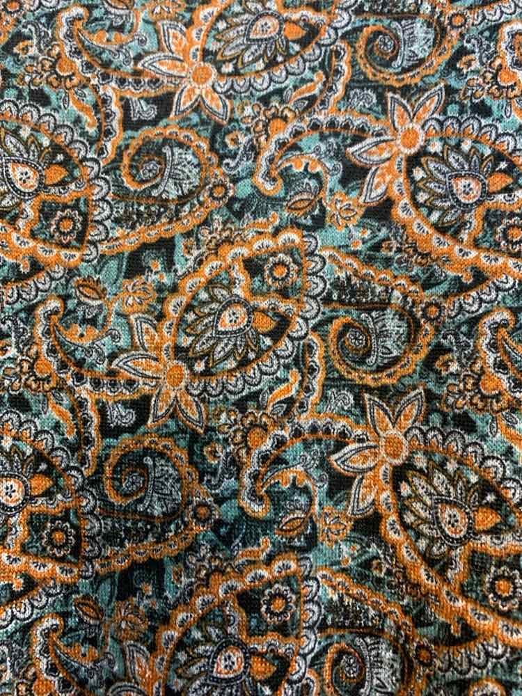 NWT NY COLLECTION PLUS SIZES Size 3X BLK/BRN/GRN Paisley 3/4 LENGTH TOP