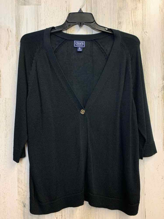 CHAPS PLUS SIZES Size 1X Black CARDIGAN Cardigan