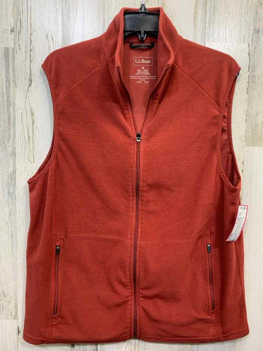PRE-OWNED LLBEAN JACKETS / COATS Size M BRICK Solid VEST Jacket/BRICK COLORED FL