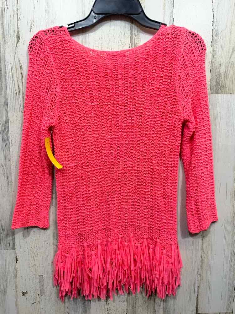 PRE-OWNED LILLY PULITZER Tops Size XS HOT PINK Eyelet 3/4 SLEEVE Blouse