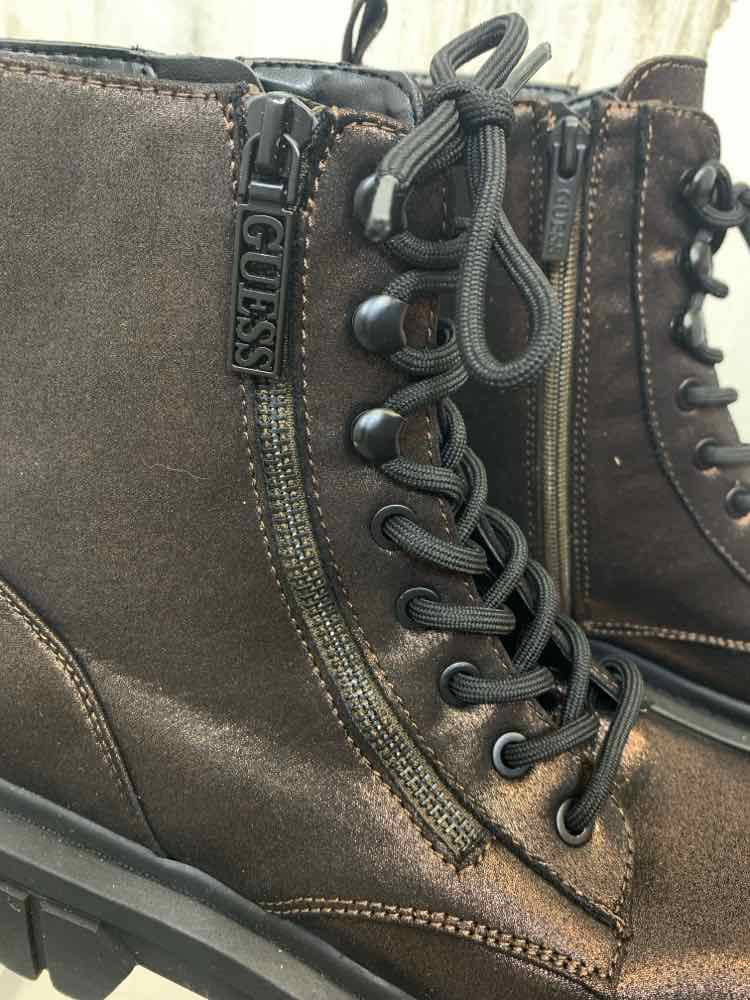 NWT GUESS SHOES Shoe Size 8 BRONZE LACE UP Boots